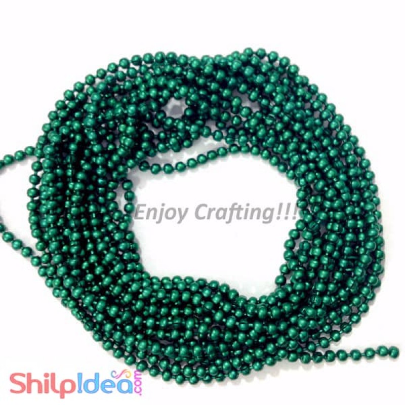 Metal Ball Chain 1.5mm - Dark Green - 2 meter